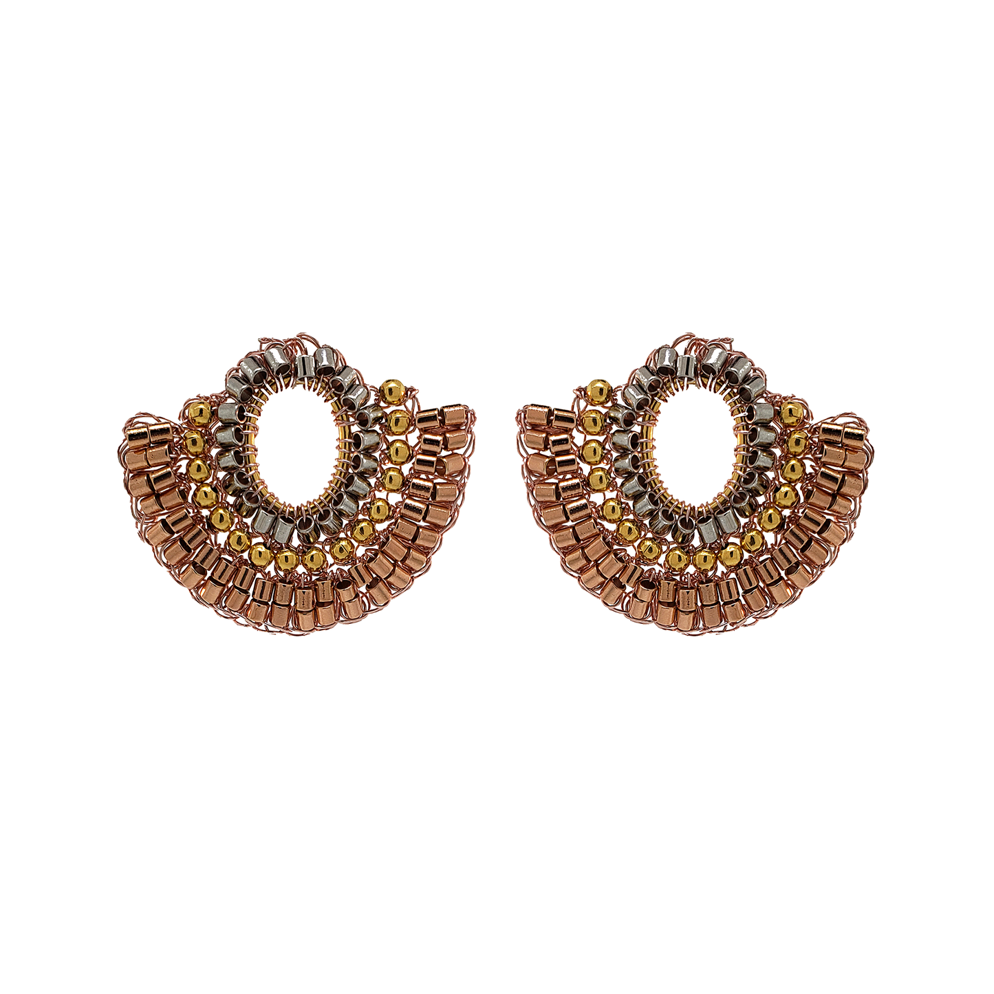 Trio Gold Mix Hailee Handmade Crochet Earrings