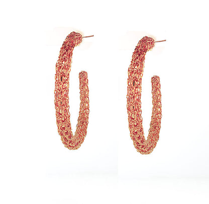 All Rose Gold Luna Hoop Handmade Earrings