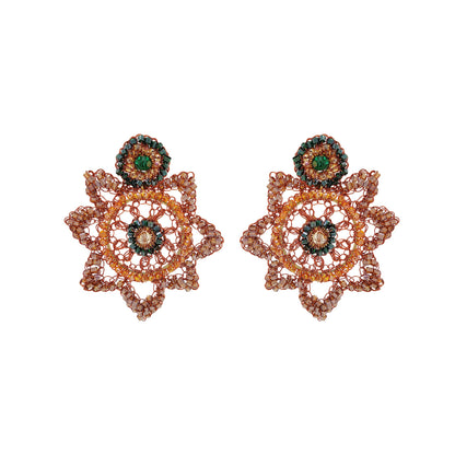 Mystic Amber Mix Starry Handmade Crochet Earrings