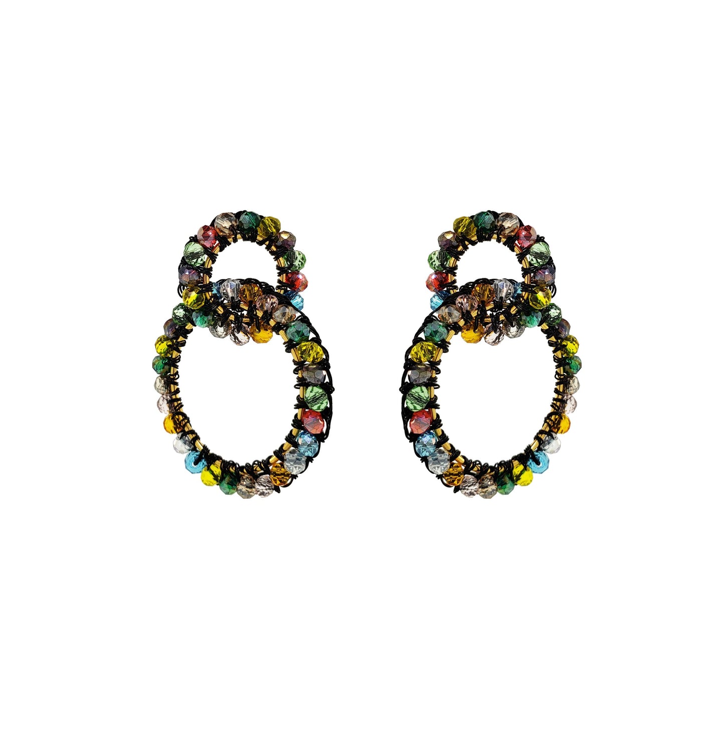 Multi & Black Ellie Handmade Crochet Earrings