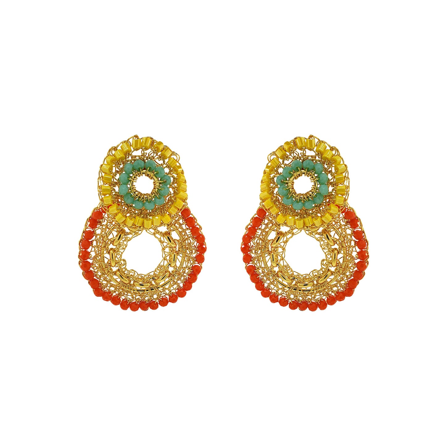 Summer Vibe Mix Flux Double Handmade Crochet Earrings