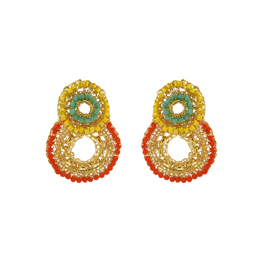 Summer Vibe Mix Flux Double Handmade Crochet Earrings