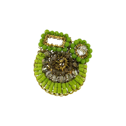 Neon Green Mix Althea Maxi Handmade Crochet Ring