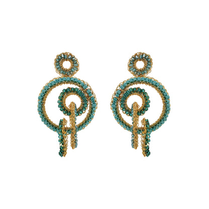 Ocean Teal Mix Clara Handmade Crochet Earrings