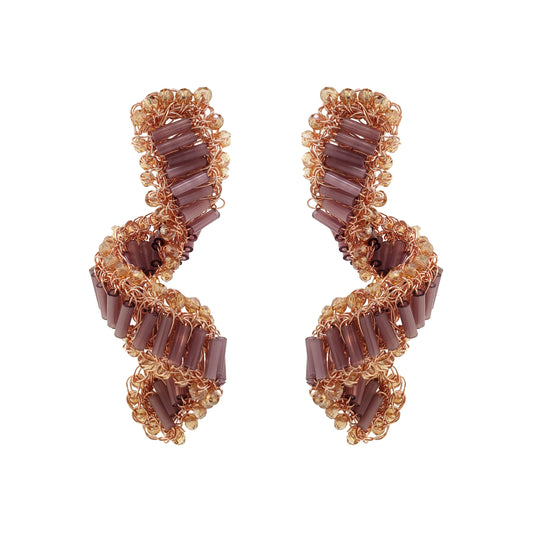Breeze Lavender Mix Helix Handmade Crochet Earrings