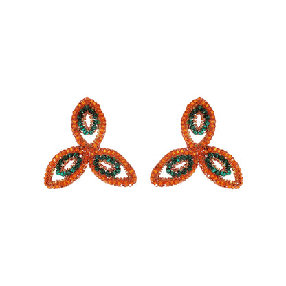 Mystic Amber Mix Triny Handmade Crochet Earrings