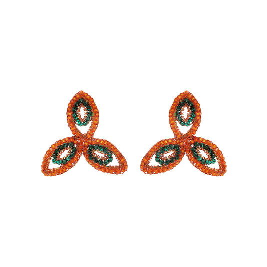 Mystic Amber Mix Triny Handmade Crochet Earrings