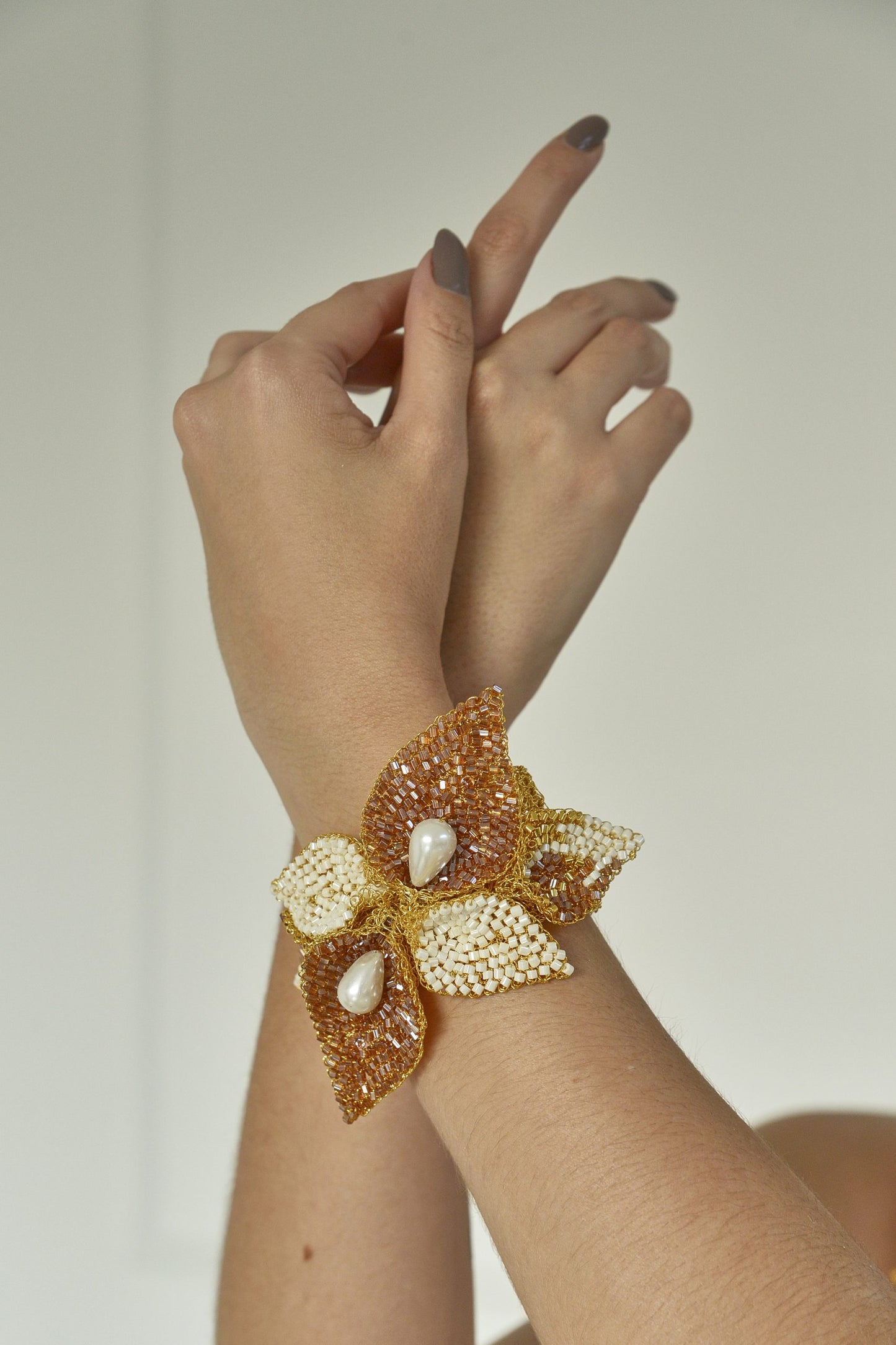 Golden Mix Calla Maxi Handmade Crochet Bracelet