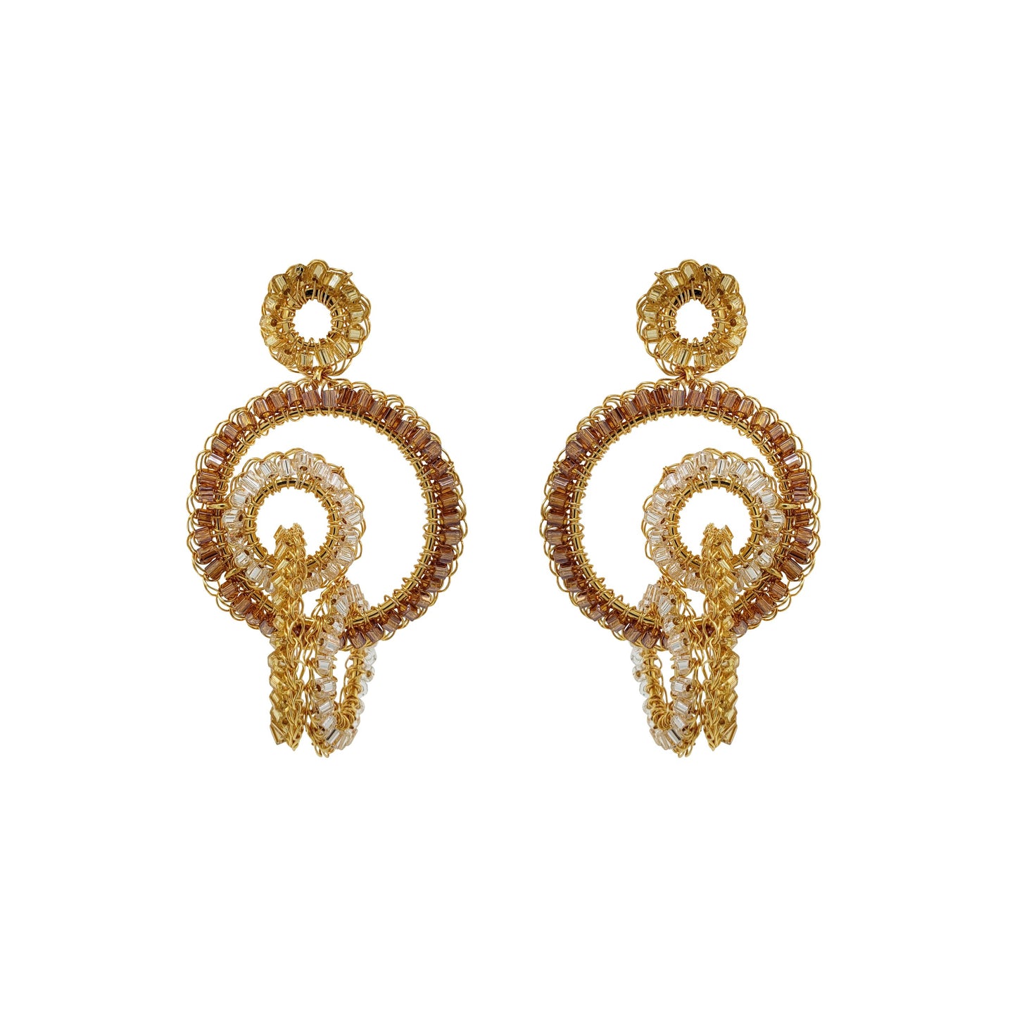 Golden Mix Clara Handmade Crochet Earrings