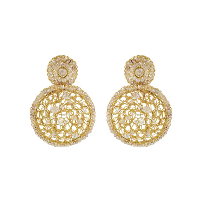 Clear & Gold Blair Handmade Crochet Earrings