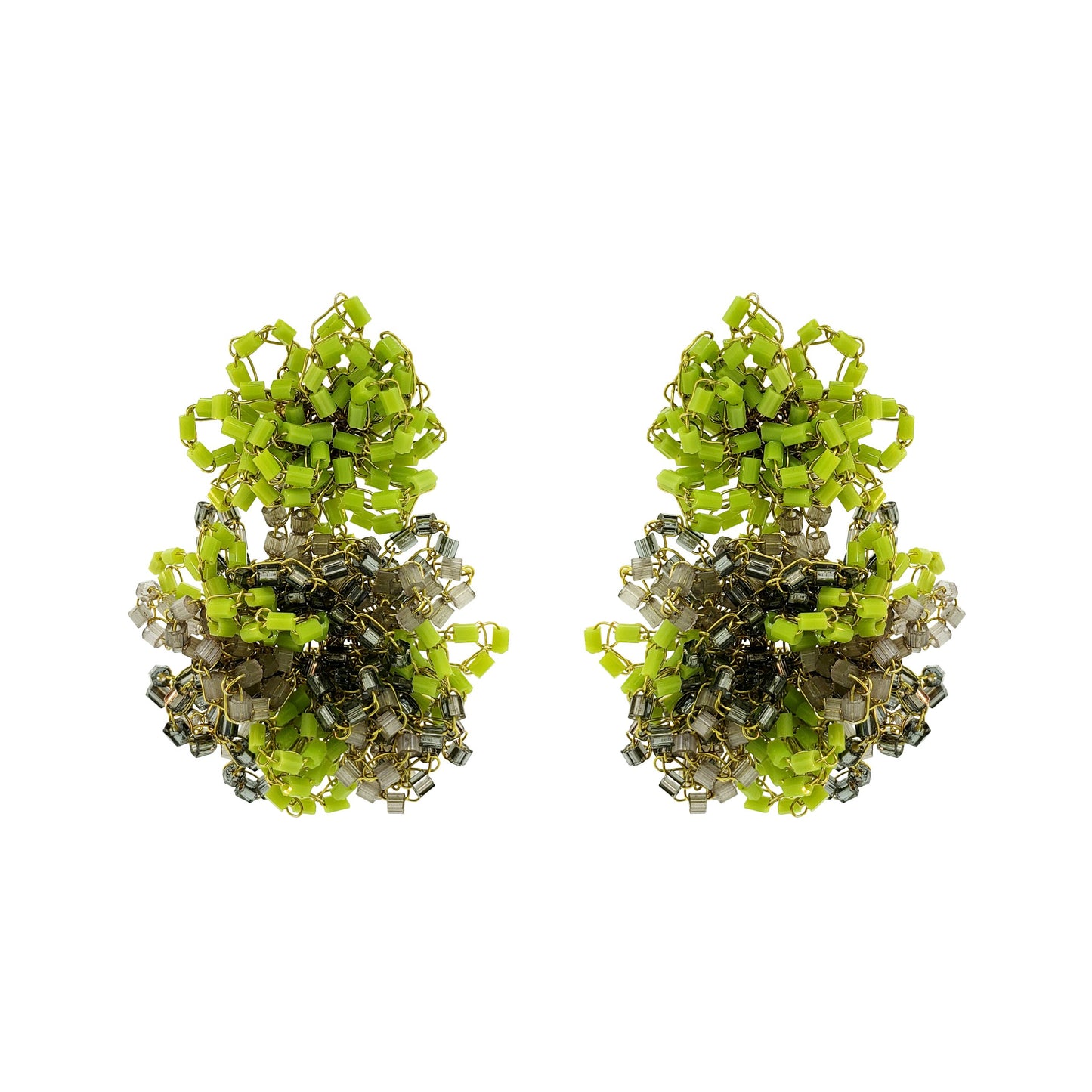 Neon Green Mix Agnes Handmade Crochet Earrings