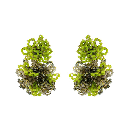 Neon Green Mix Agnes Handmade Crochet Earrings