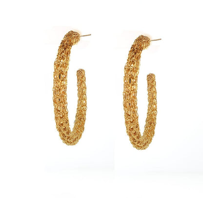 All Gold Luna Hoop Handmade Earrings