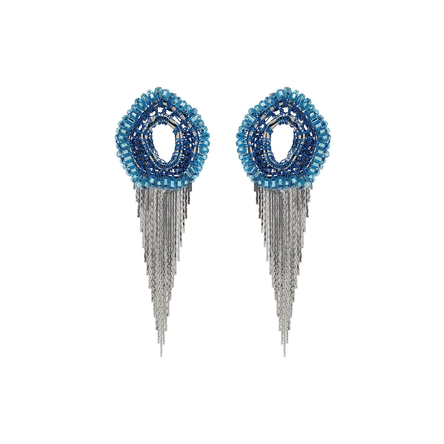 Blue & Silver Margot Handmade Earrings