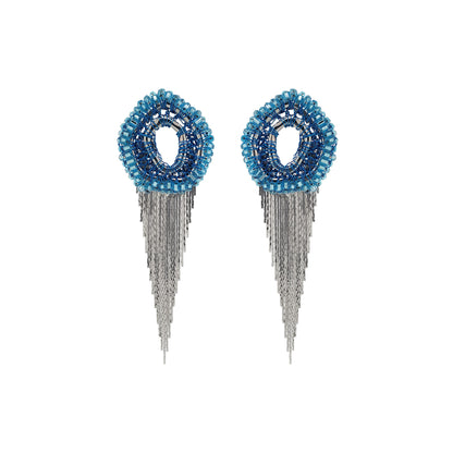 Blue & Silver Margot Handmade Earrings