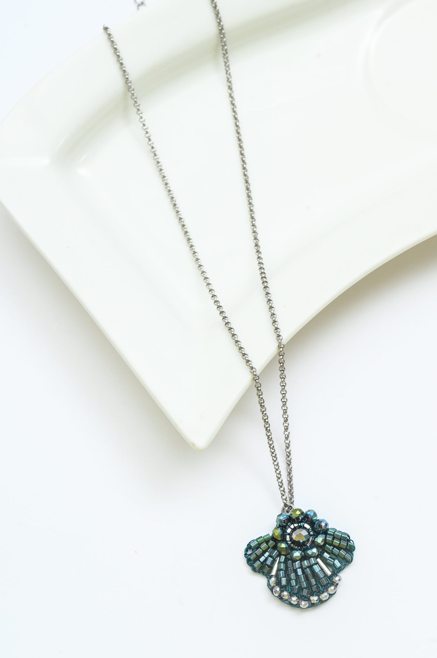 Moss Green Mix Queen Handmade Crochet Necklace