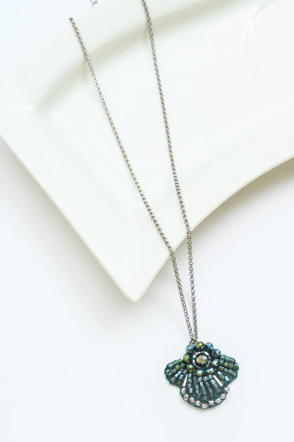 Moss Green Mix Queen Handmade Crochet Necklace