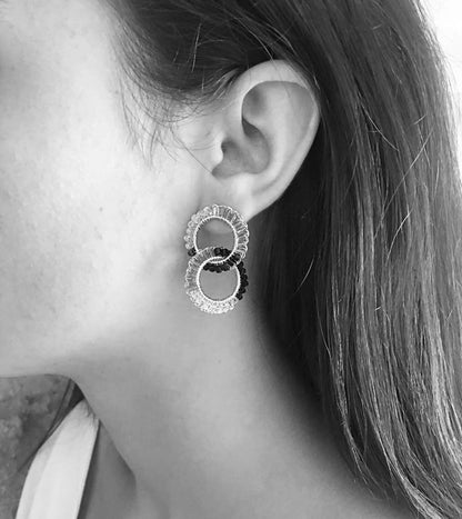 Red & Gold Nova Handmade Crochet Earrings