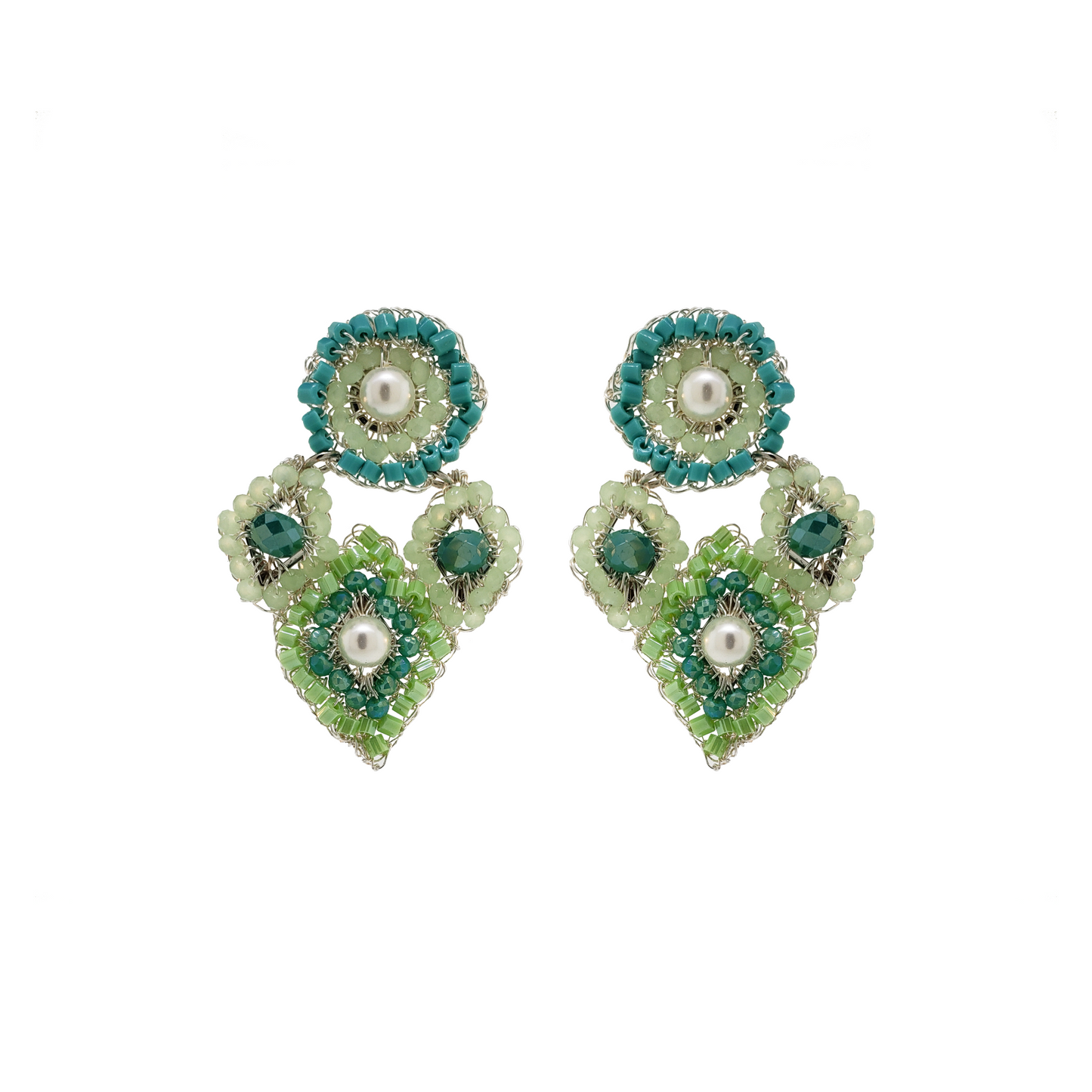 Mint Green Mix Eva Handmade Earrings