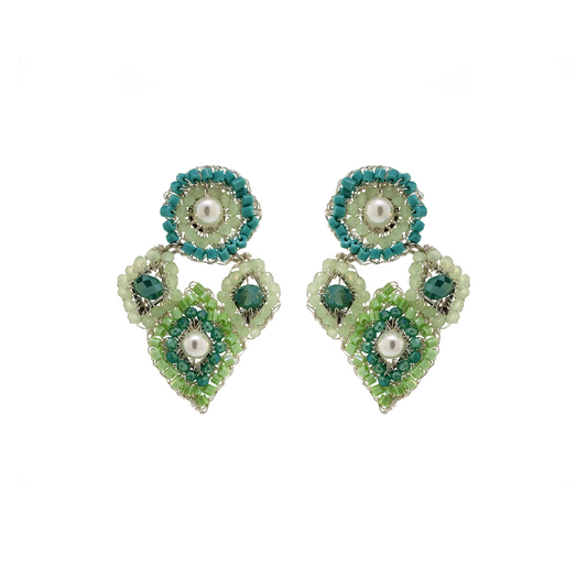 Mint Green Mix Eva Handmade Earrings