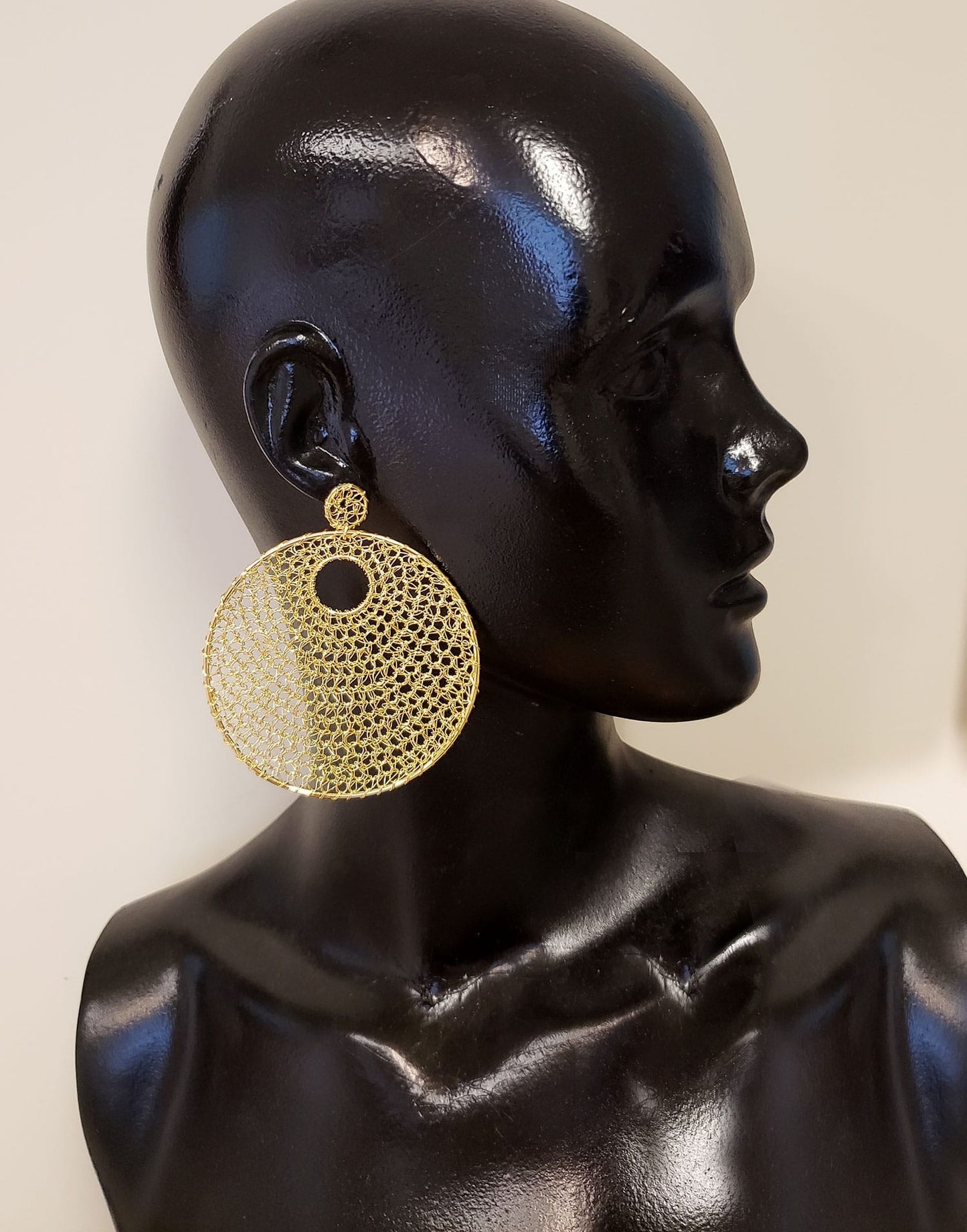 Gold Designers Favorite Mandala Handmade Crochet Earrings