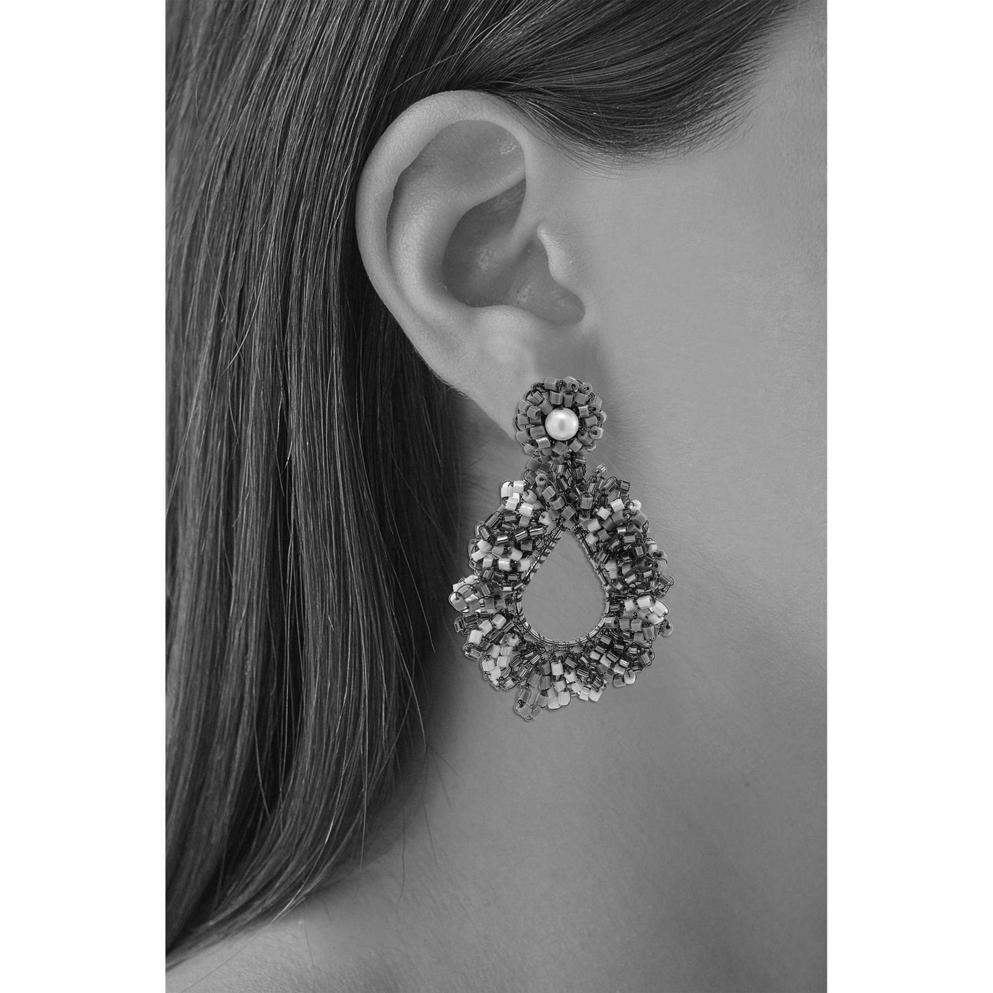 Ocean Teal Mix Fiona Handmade Crochet Earrings