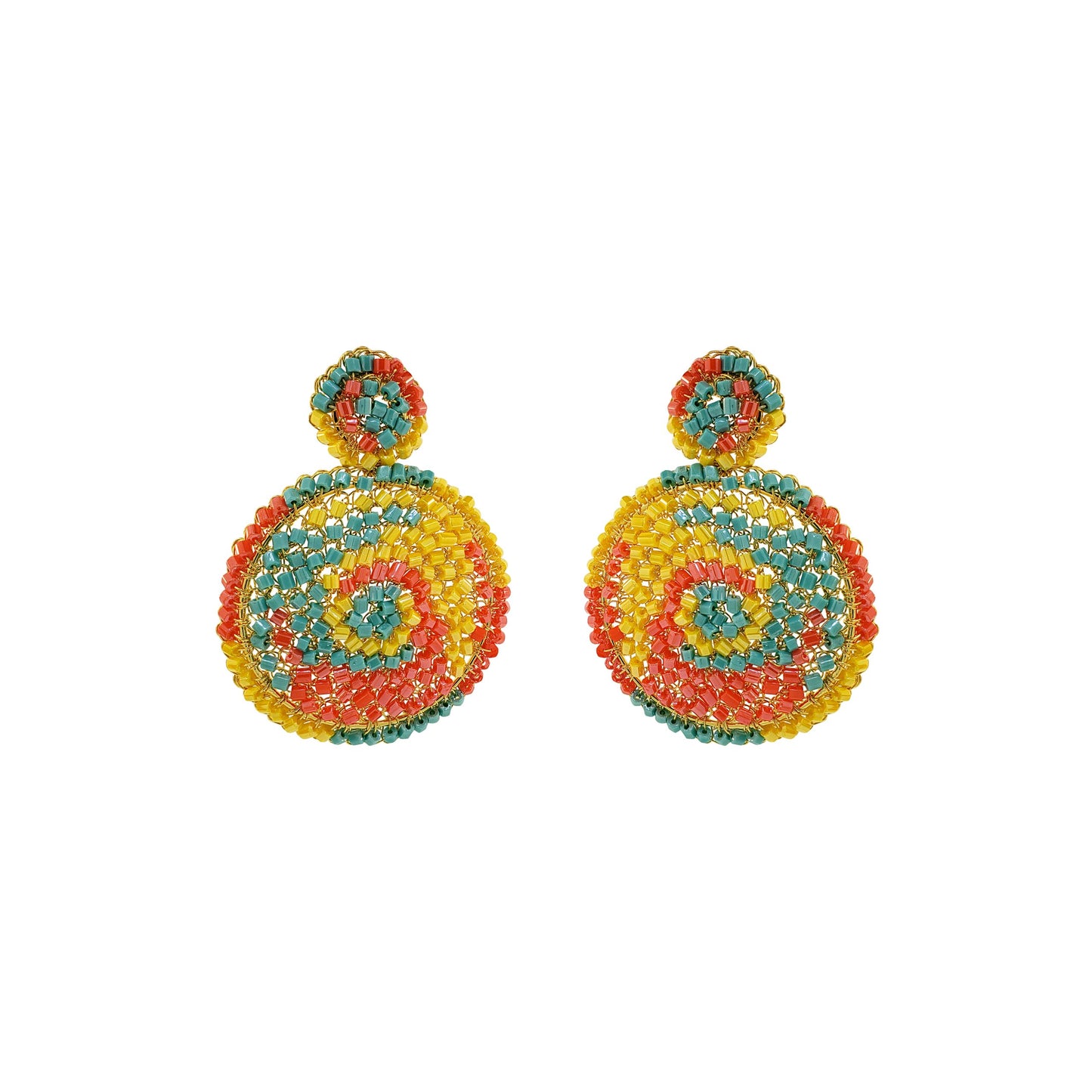 Summer Vibe Mix Dahlia Handmade Crochet Earrings