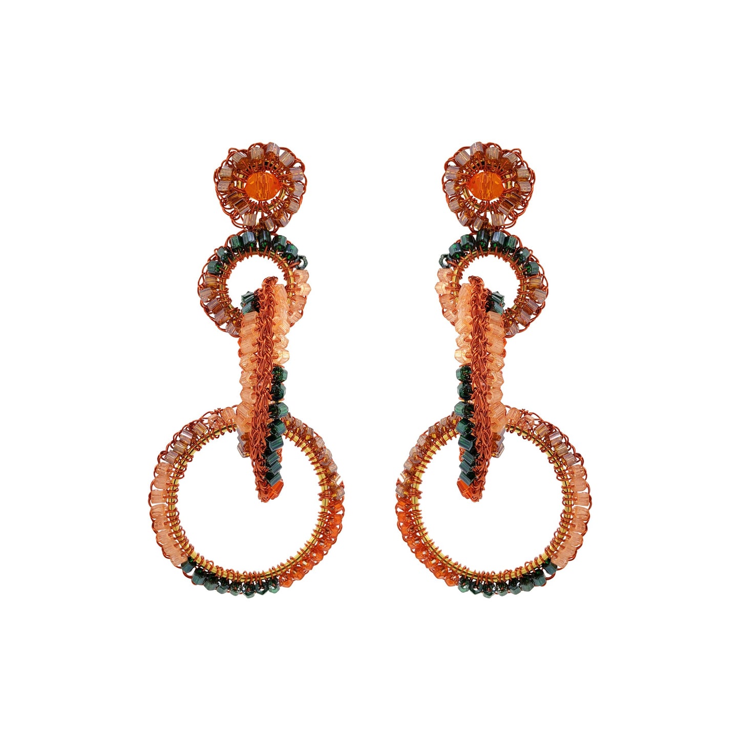 Mystic Amber Mix Grace Handmade Crochet Earrings