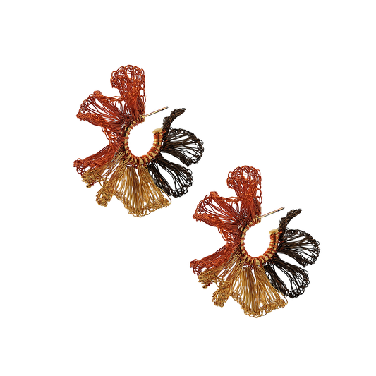 Copper Mix Rio Hoops Handmade Crochet Earrings