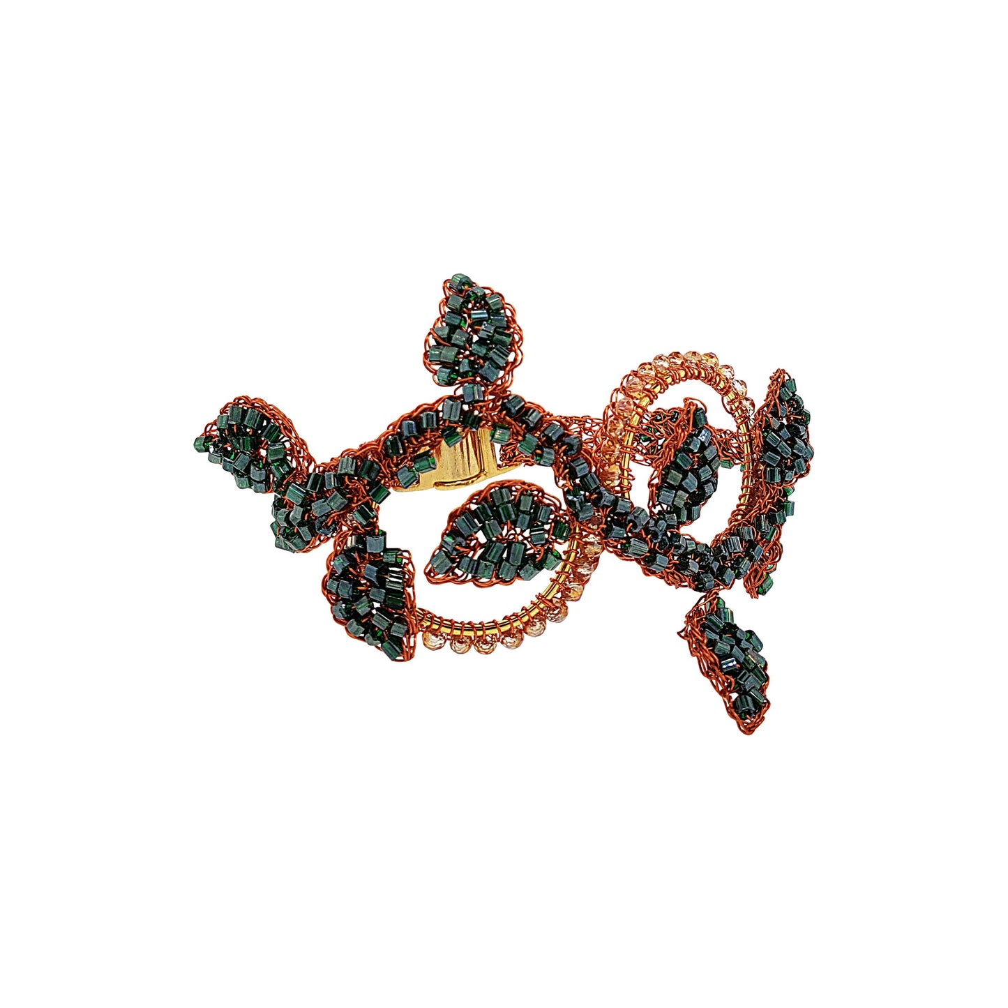 Mystic Amber Mix Fiori Handmade Crochet Bracelet