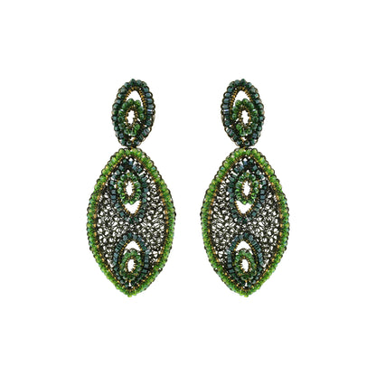 Forest Green Mix Isla Handmade Crochet Earrings