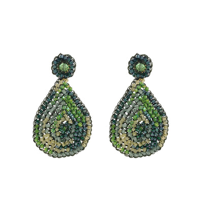 Forest Green Mix Aria Handmade Earrings