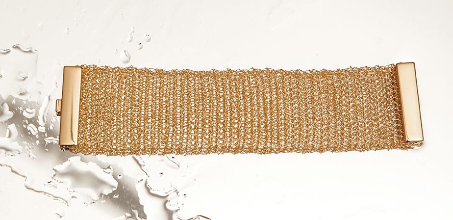 All Gold Mesh Handmade Crochet Bracelet