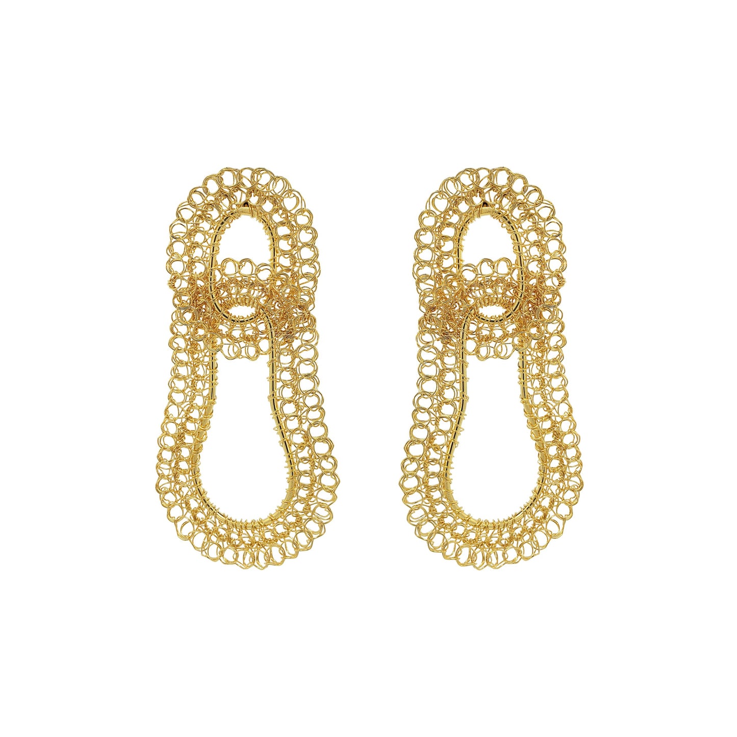 All Gold Artemis Duo Handmade Crochet Earrings