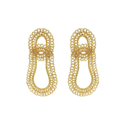 All Gold Artemis Duo Handmade Crochet Earrings