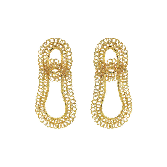 All Gold Artemis Duo Handmade Crochet Earrings