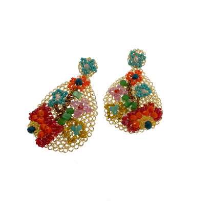 Multicolor Florence Handmade Embroidered Earrings