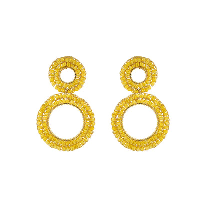 Summer Yellow & Gold Nyx Handmade Crochet Earrings