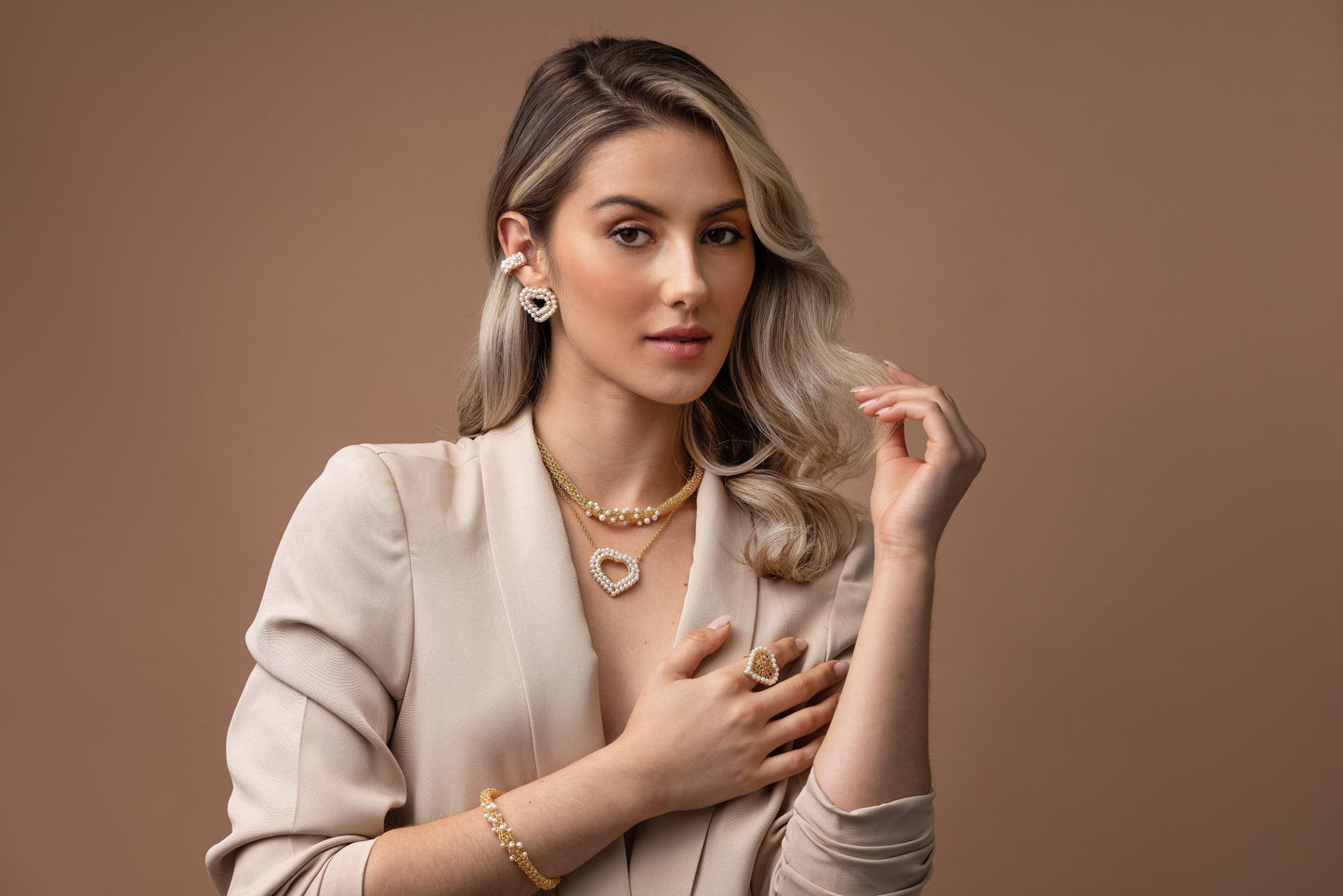 Pearl & Gold Wild Card Handmade Crochet Bracelet