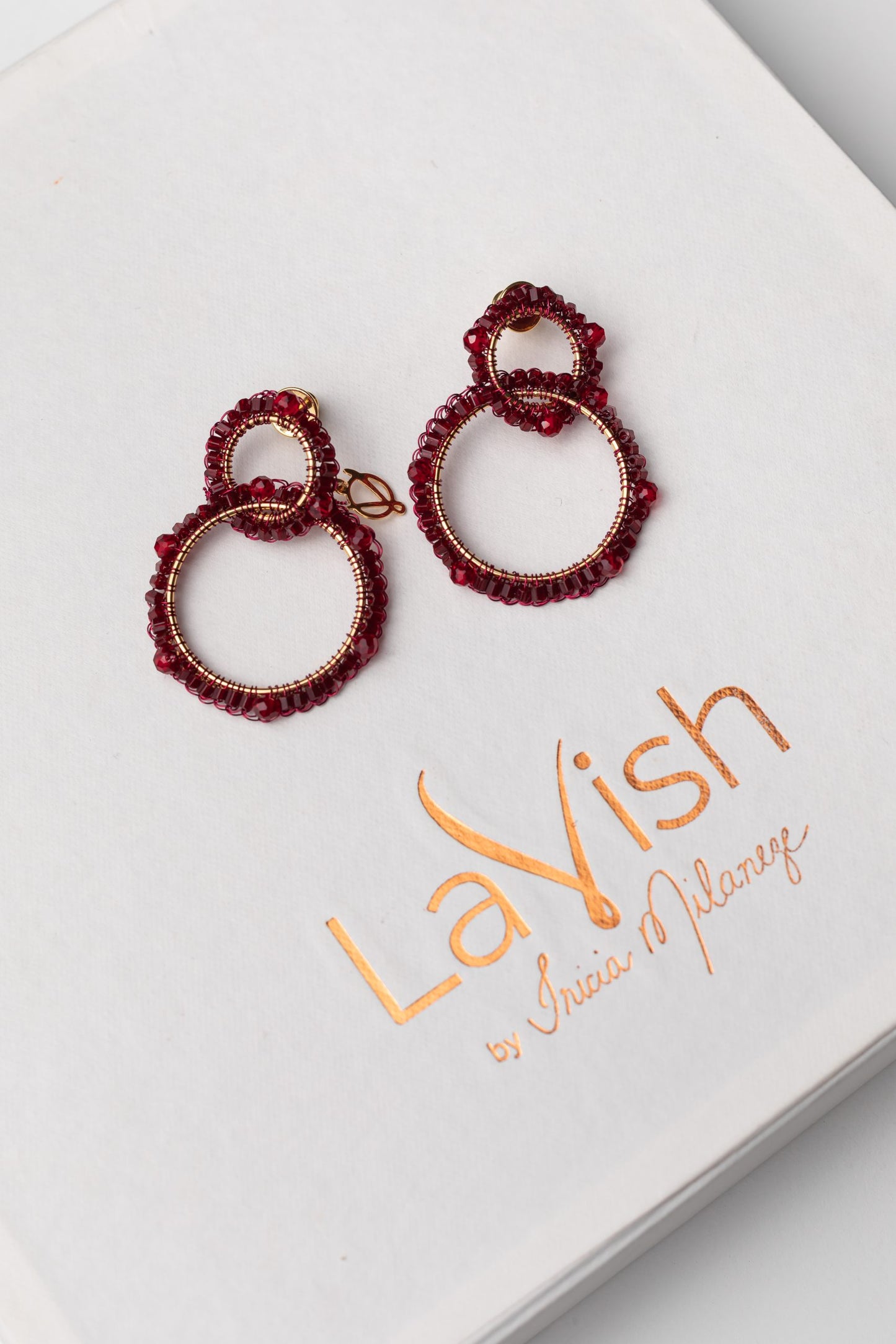 Cherry Red High Roller Handmade Crochet Earrings