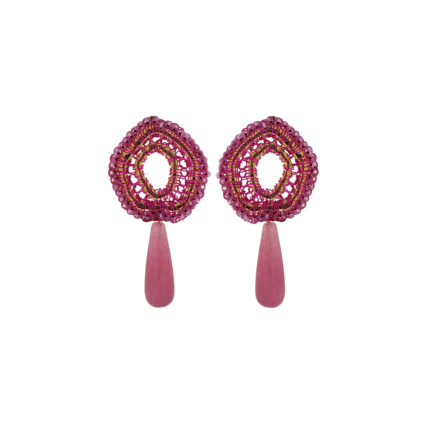 Cute Pink Handmade Savage Drop Post Earrings
