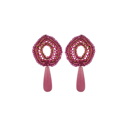 Cute Pink Handmade Savage Drop Post Earrings