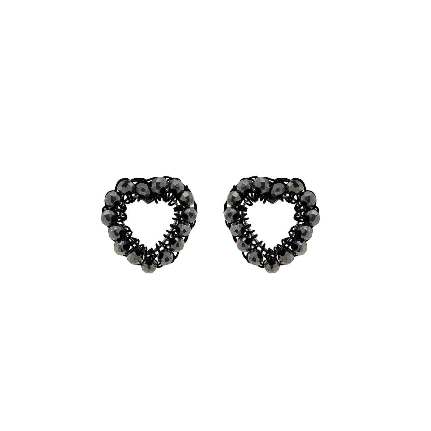 Royal Black Mix Queen's Mini Posts Handmade Crochet Earrings