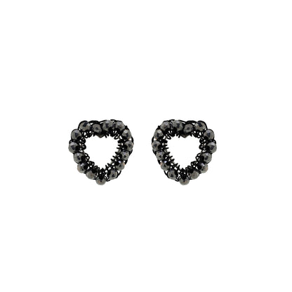 Royal Black Mix Queen's Mini Posts Handmade Crochet Earrings