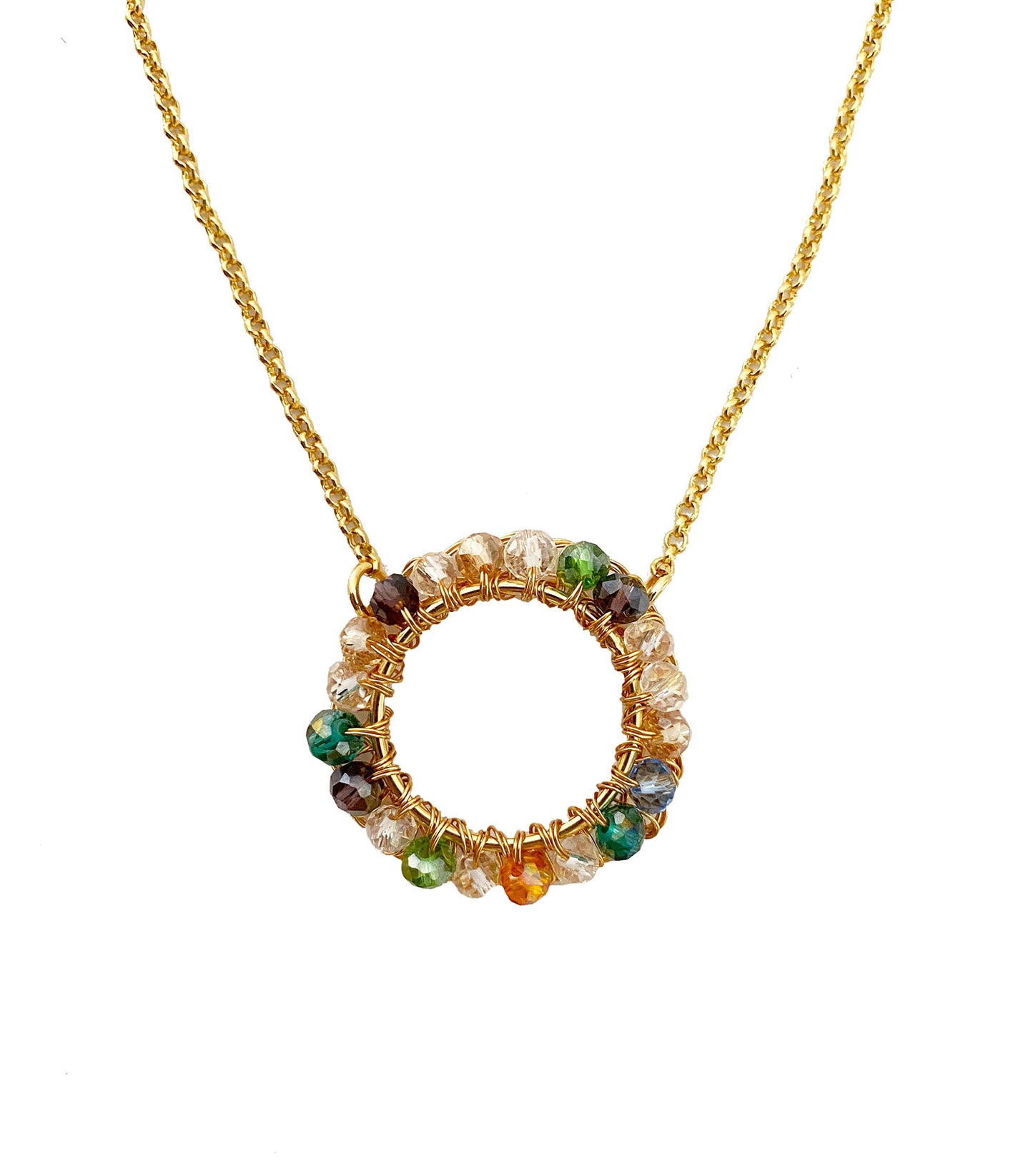 Multi & Gold Ellie Handmade Crochet Necklace