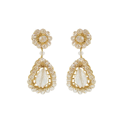 Clear & Gold Malu Handmade Earrings