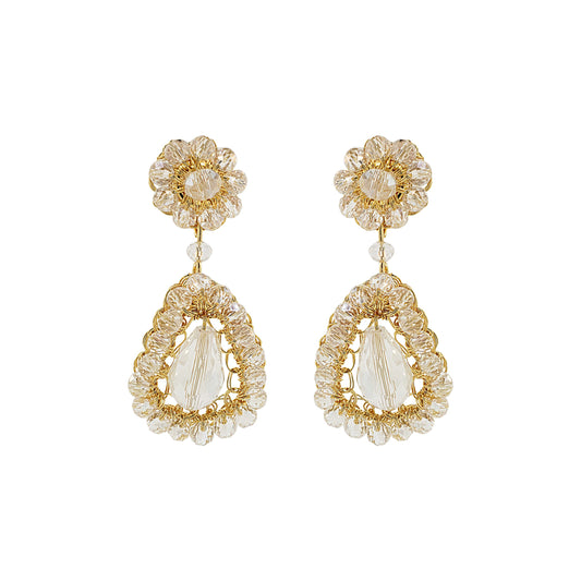 Clear & Gold Malu Handmade Earrings