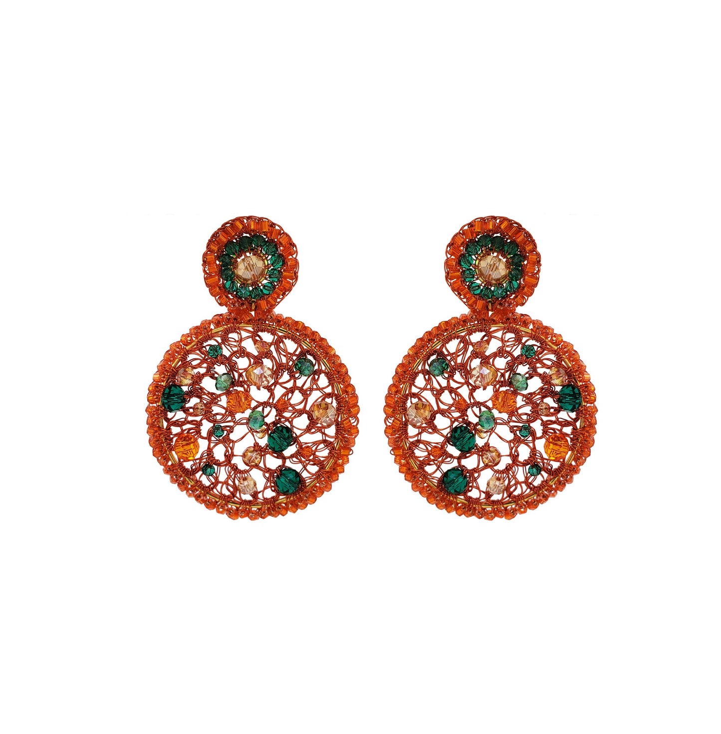 Mystic Amber Mix Blair Handmade Crochet Earrings