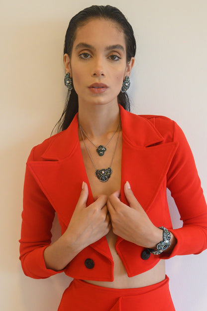 Moss Green Mix Chess Handmade Crochet