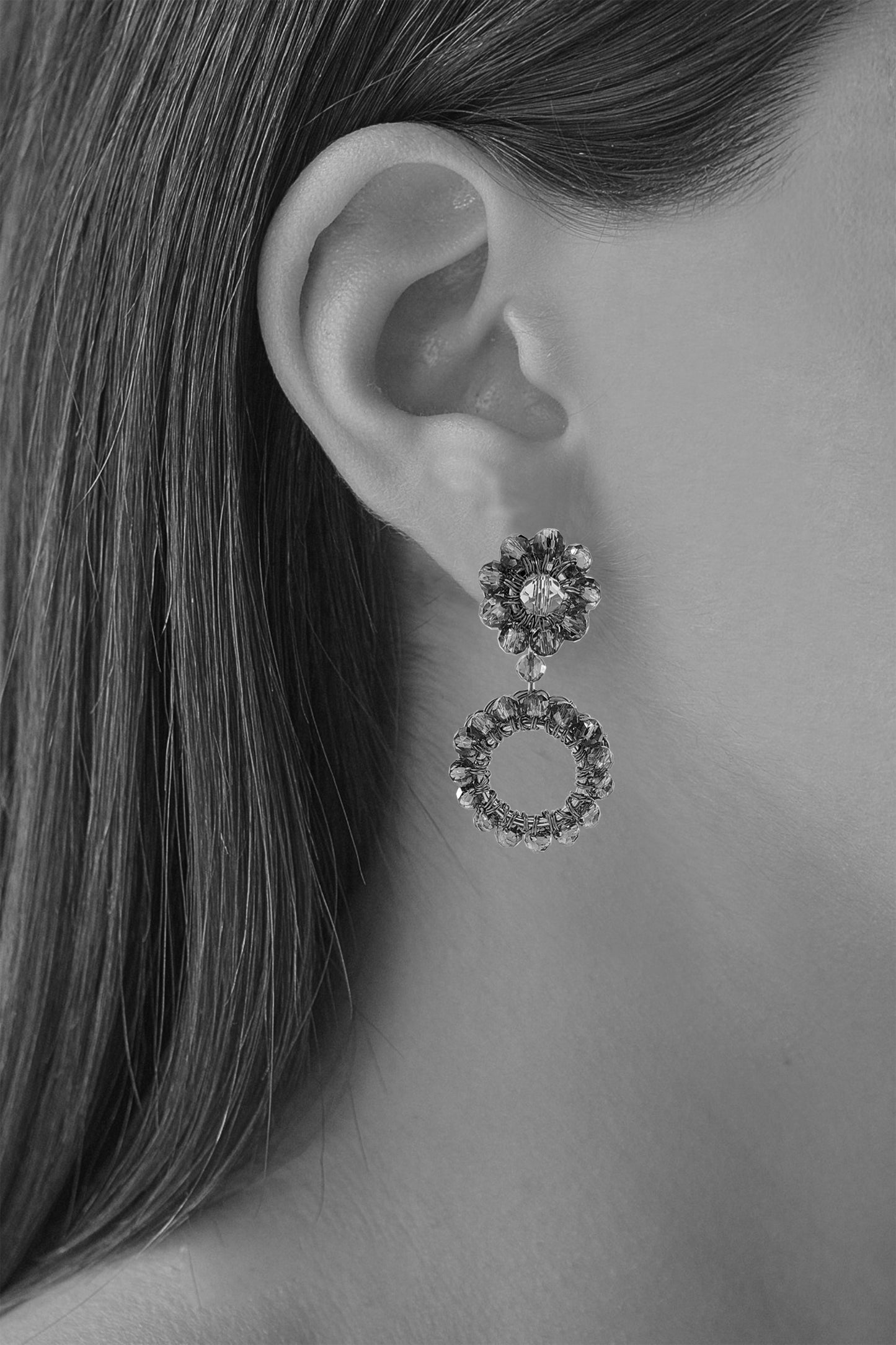 Multicolor & Gold Leah Mini Handmade Crochet Earrings